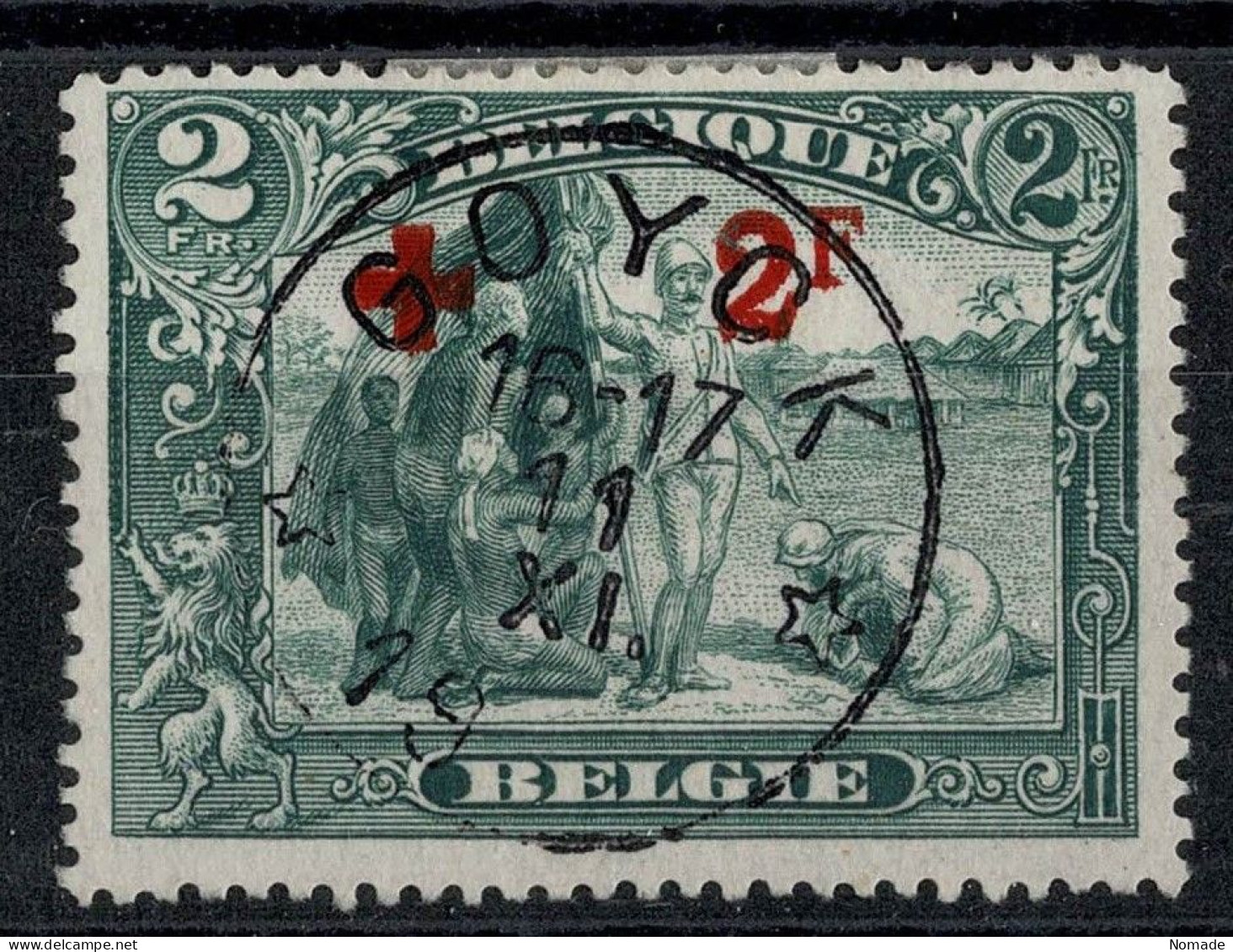 Belgique COB 161 Belle Oblitération Relais GOYCK - 1918 Croix-Rouge