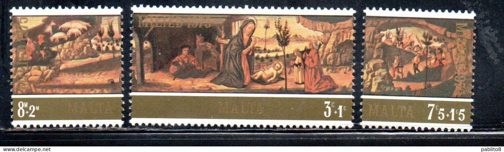 MALTA 1975 CHRISTMAS NATALE NOEL WEIHNACHTEN NAVIDAD NATAL COMPLETE SET SERIE COMPLETA MNH - Malta