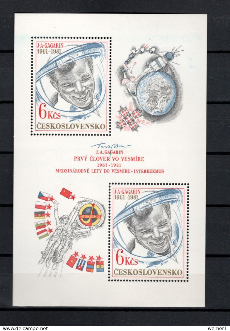 Czechoslovakia 1981 Space, Yuri Gagarin S/s MNH - Europa