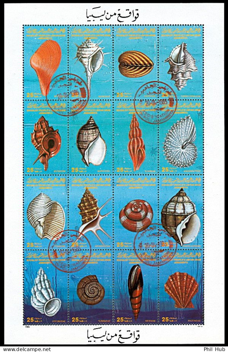 LIBYA 1985 Shells (minisheet PMK) - Conchas