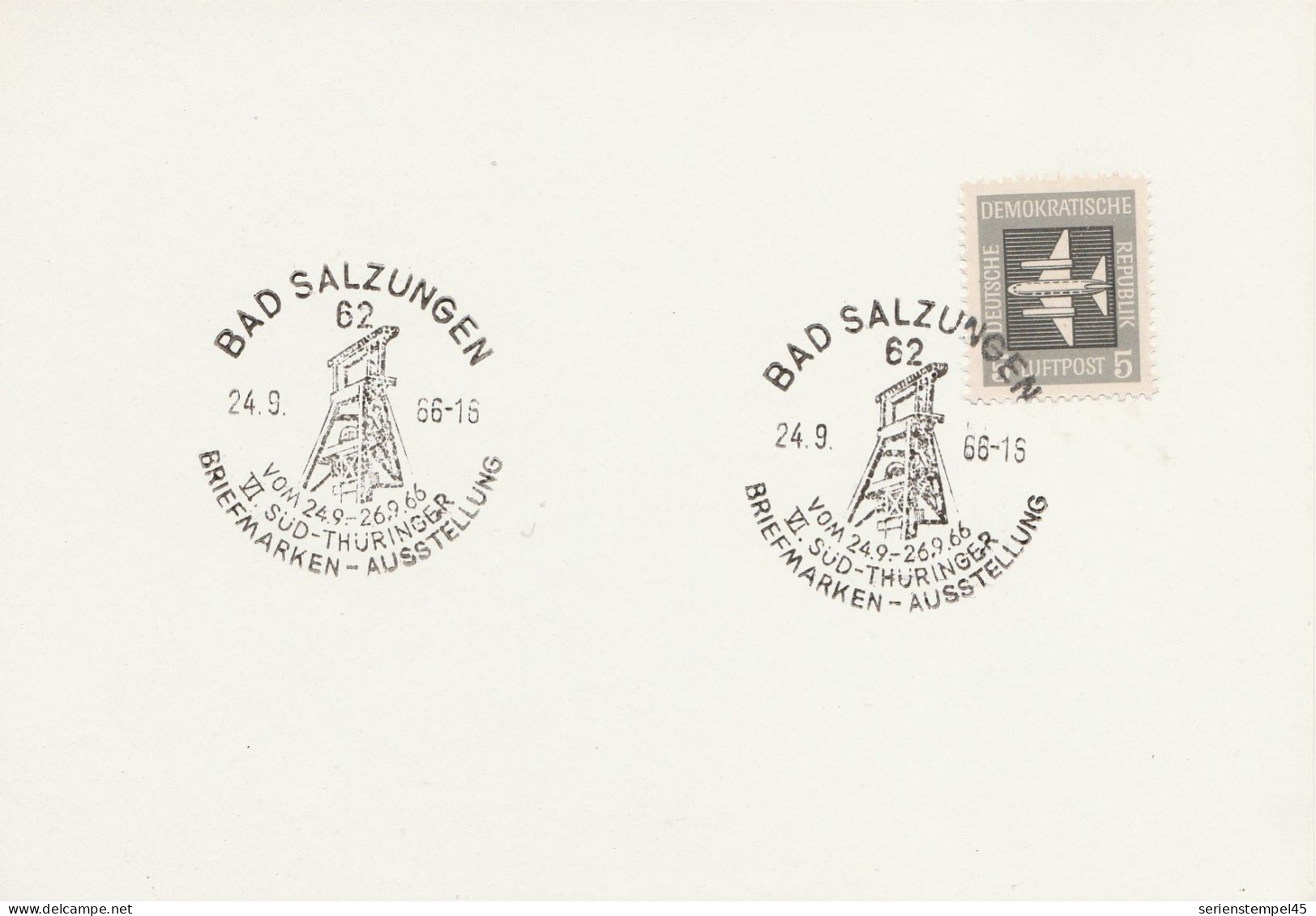 DDR Beleg Mit Sonderstempel Bad Salzungen 1966 Briefmarken Ausstellung - Machines à Affranchir (EMA)