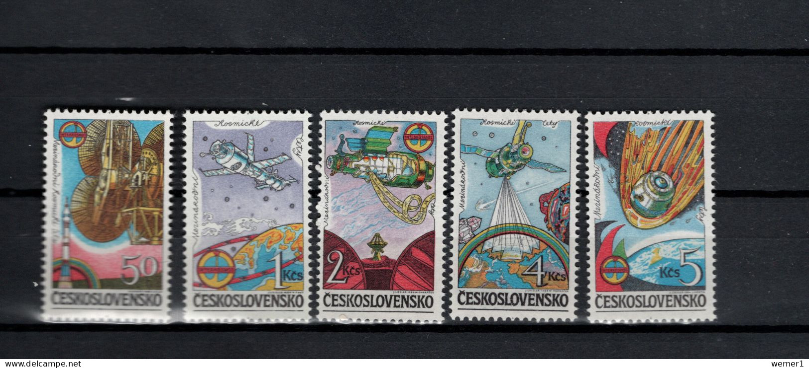 Czechoslovakia 1984 Space, Interkosmos Set Of 5 MNH - Europa