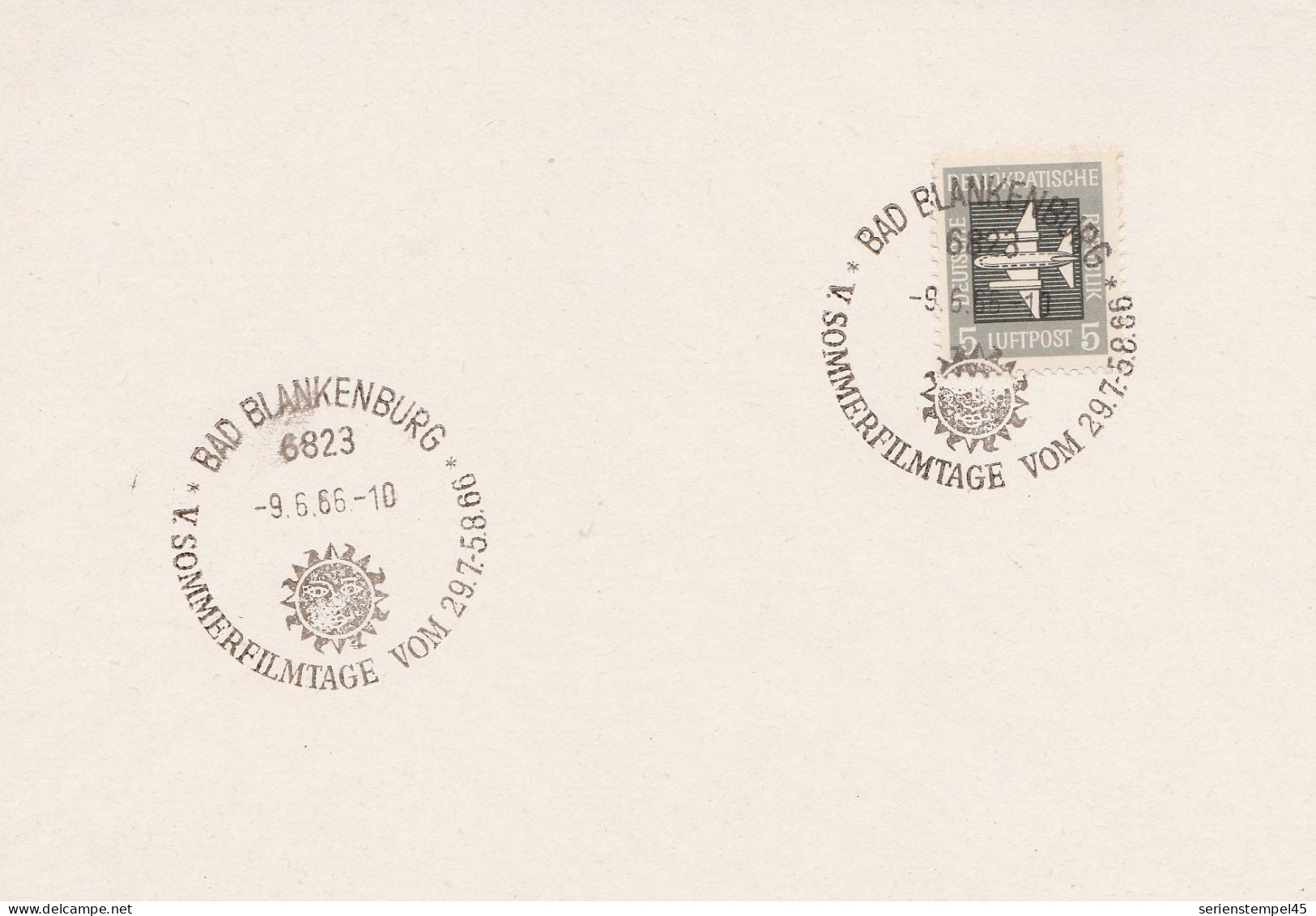 DDR Beleg Mit Sonderstempel Bad Blankenburg 1966 V Sommerfilmtage - Franking Machines (EMA)