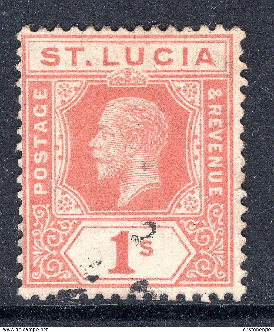 St Lucia 1912-21 KGV - Wmk. Multiple Crown CA - 1/- Orange-brown Used (SG 86) - St.Lucia (...-1978)