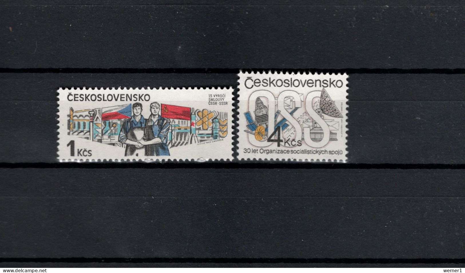 Czechoslovakia 1985/1987 Space, Prague Uprising, OSS 2 Stamps MNH - Europe