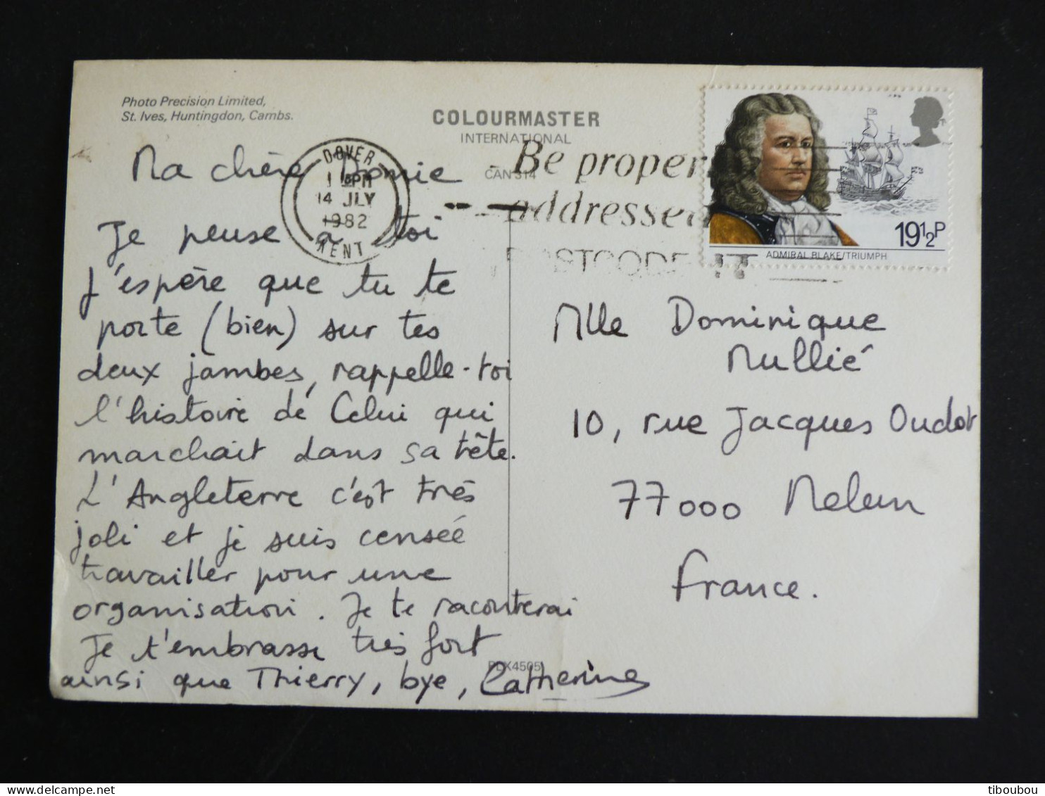 GRANDE BRETAGNE ROYAUME UNI UNITED KINGDOM AVEC YT 1048 AMIRAL BLAKE - CANTERBURY CATHEDRAL - Storia Postale