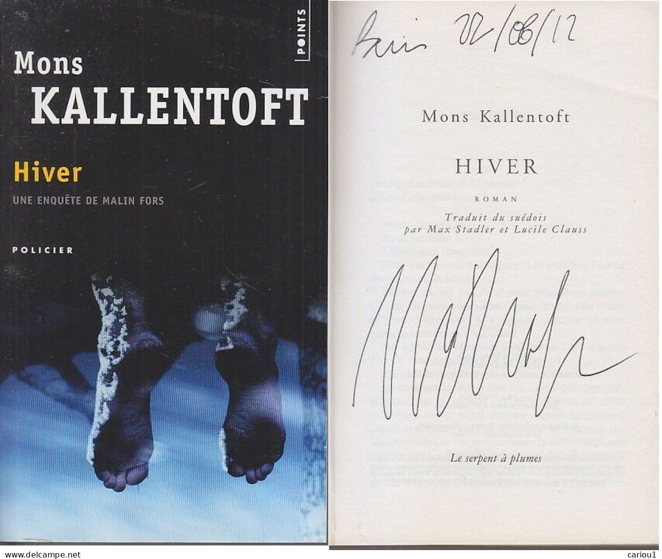 C1  Mons KALLENTOFT - HIVER Envoi DEDICACE Signed SUEDE Port Inclus France - Gesigneerde Boeken