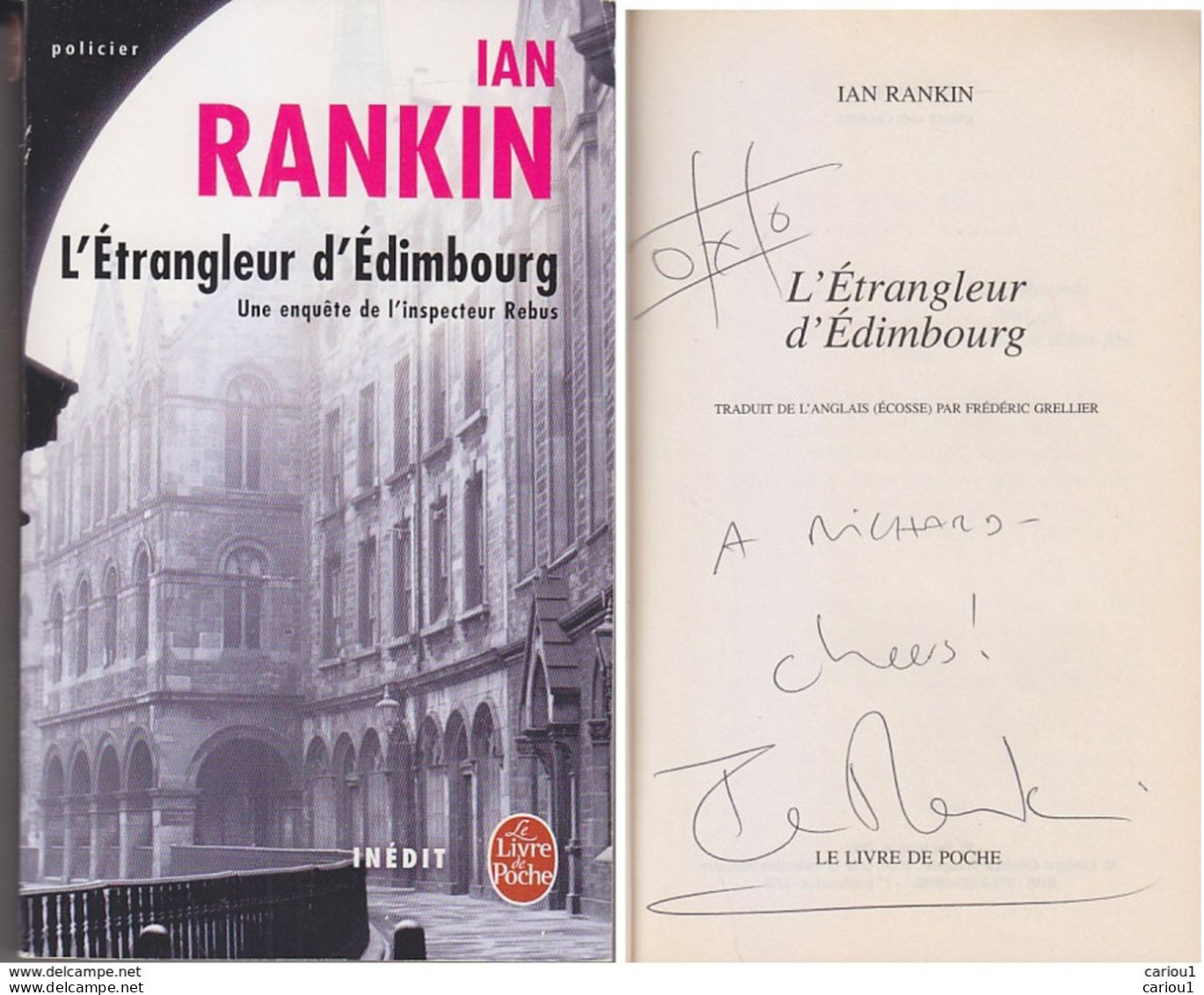 C1 Ian RANKIN - L ETRANGLEUR D EDIMBOURG Envoi DEDICACE Signed ECOSSE Port Inclus France - Libros Autografiados