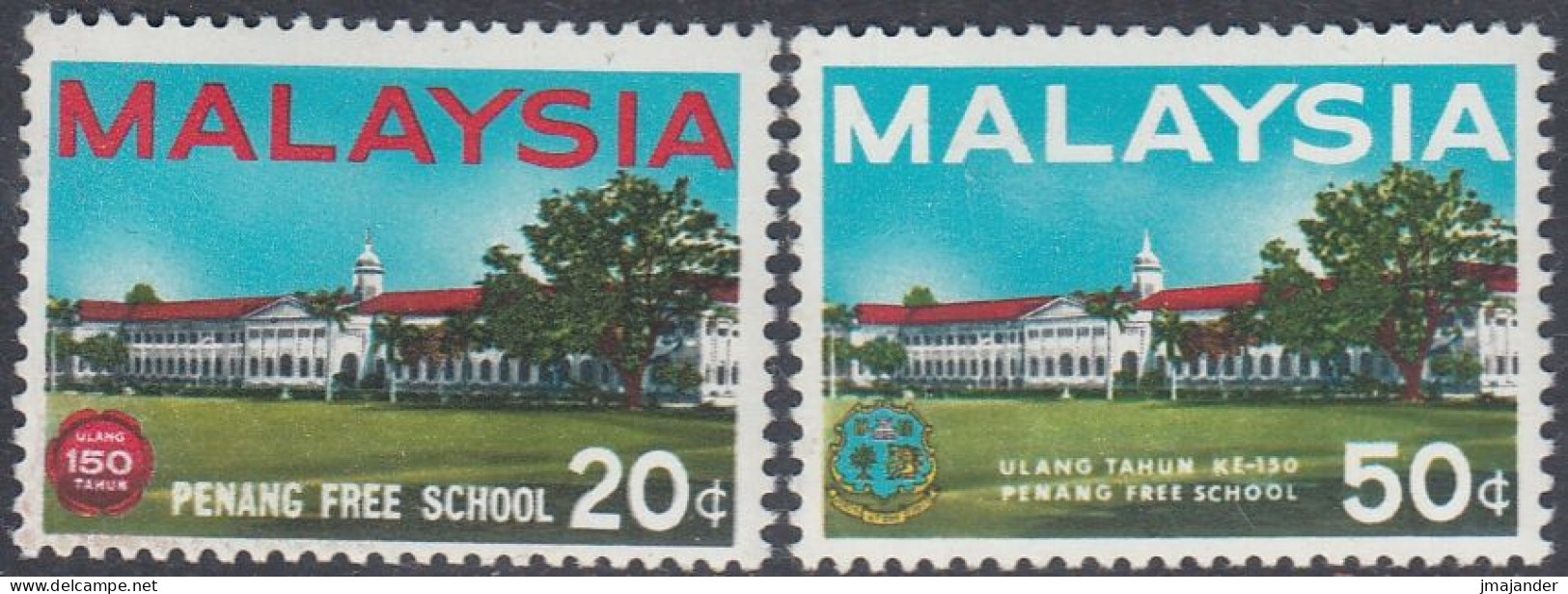 Malaysia 1966 - The 150th Anniversary Of Penang Free School - Mi 34-35 ** MNH - Malesia (1964-...)