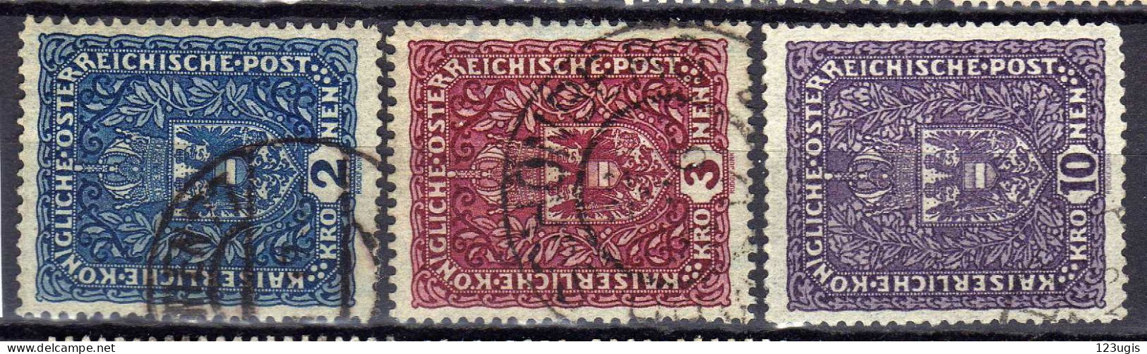 Österreich 1915 Mi 200-201; 203 I, Gestempelt [200424XIV] - Oblitérés