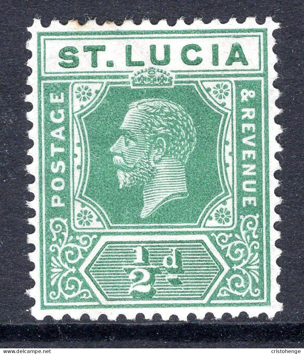 St Lucia 1921-30 KGV - Wmk. Script CA - ½d Green HM (SG 91) - Ste Lucie (...-1978)