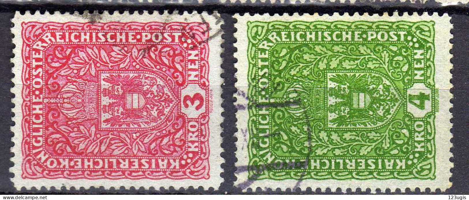 Österreich 1917 Mi 205-206 I, Gestempelt [200424XIV] - Usados