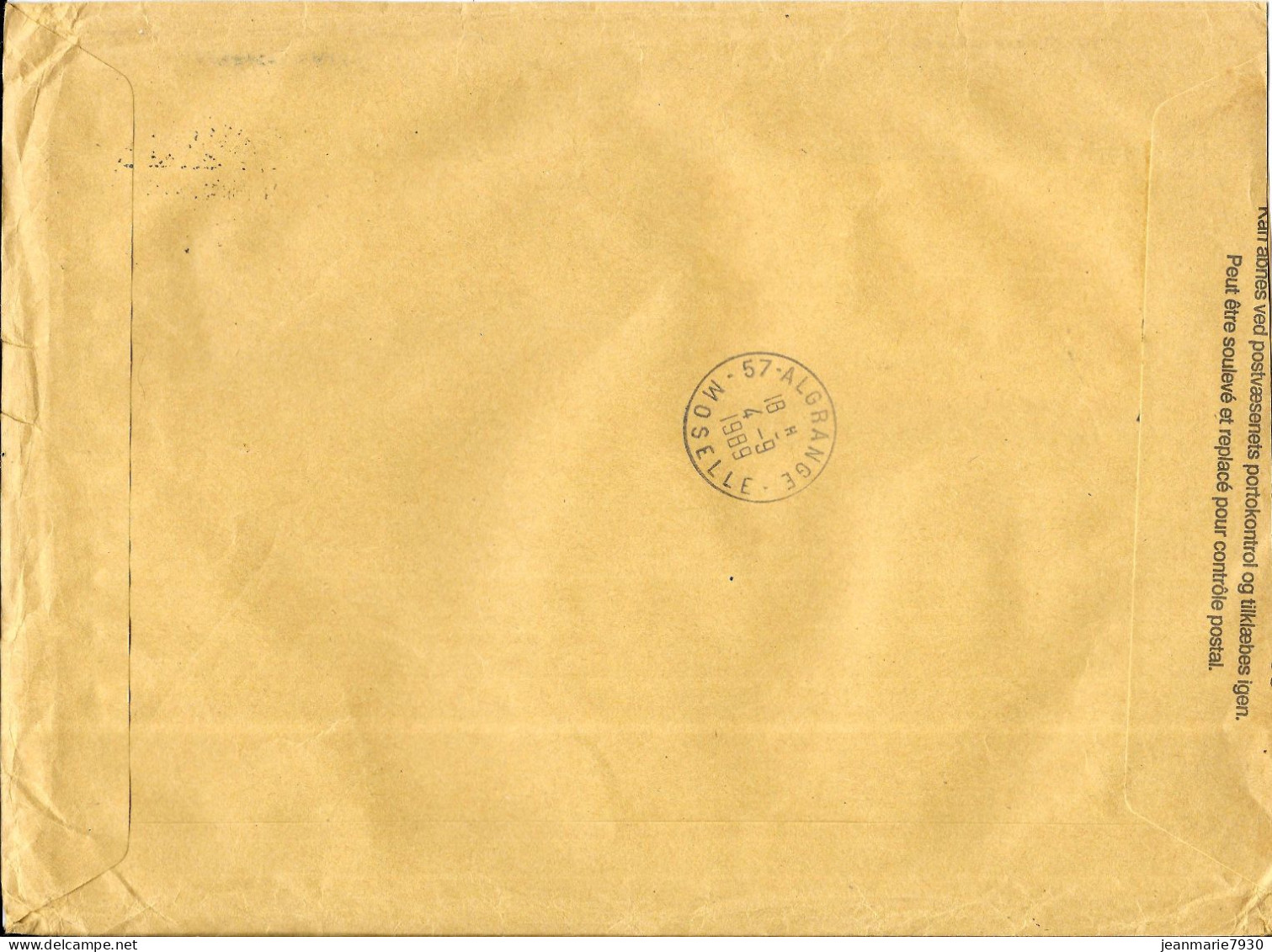 M164 - DANEMARK - LETTRE DU 31/08/89 - CACHET FD - ARRIVEE ALGRANGE LE 04/09/89 - GLOBALIA APS ODENSE - Covers & Documents