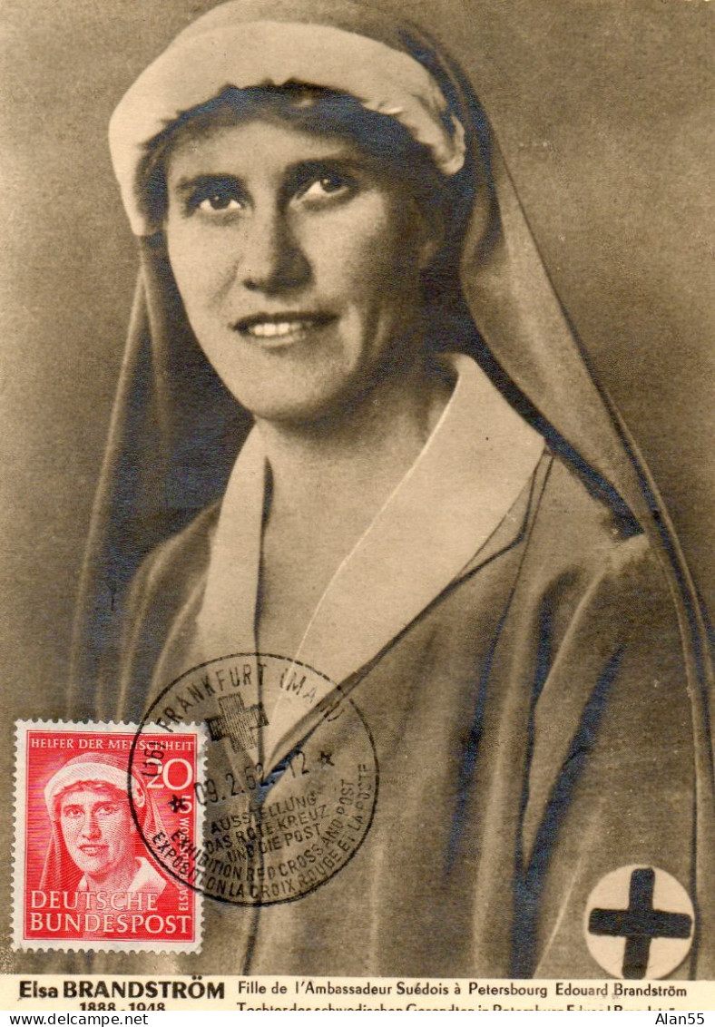 ALLEMAGNE.1952."ELSA BRANDSTROM"."ROTE KREUZ" . CROIX-ROUGE - Berühmte Frauen