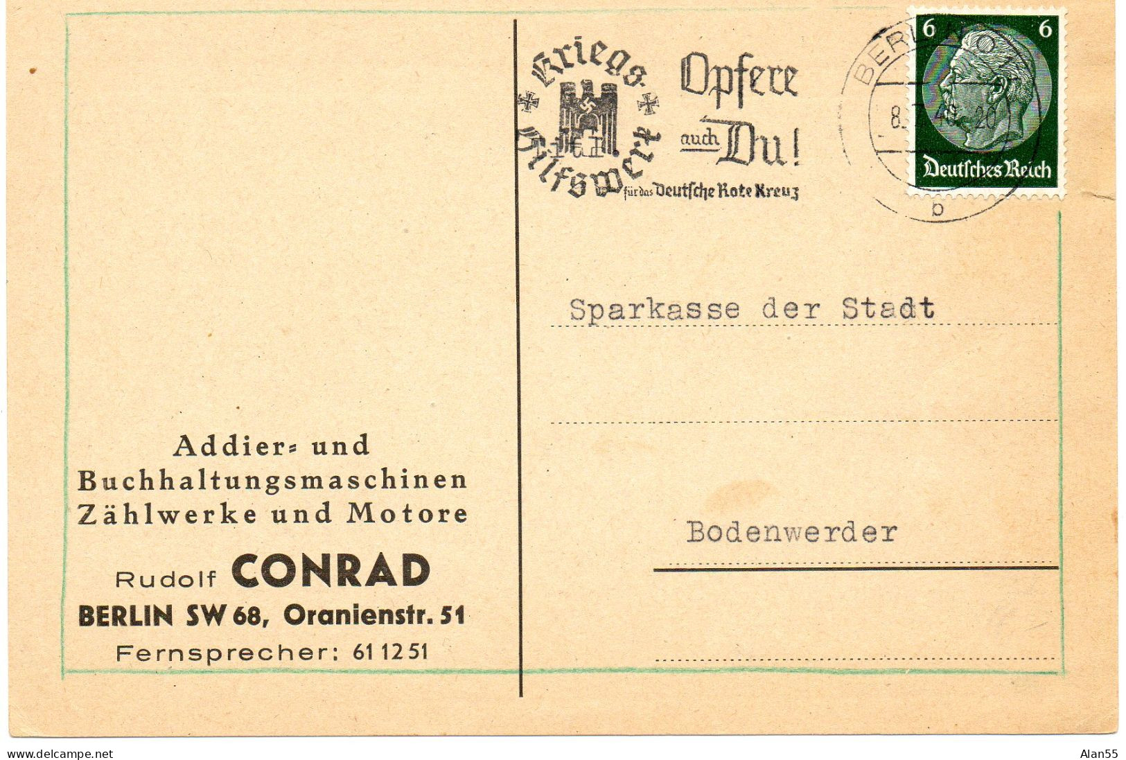 ALLEMAGNE.1940.  OMEC "ROTE KREUZ" ...(CROIX-ROUGE) - Guerre Mondiale (Seconde)