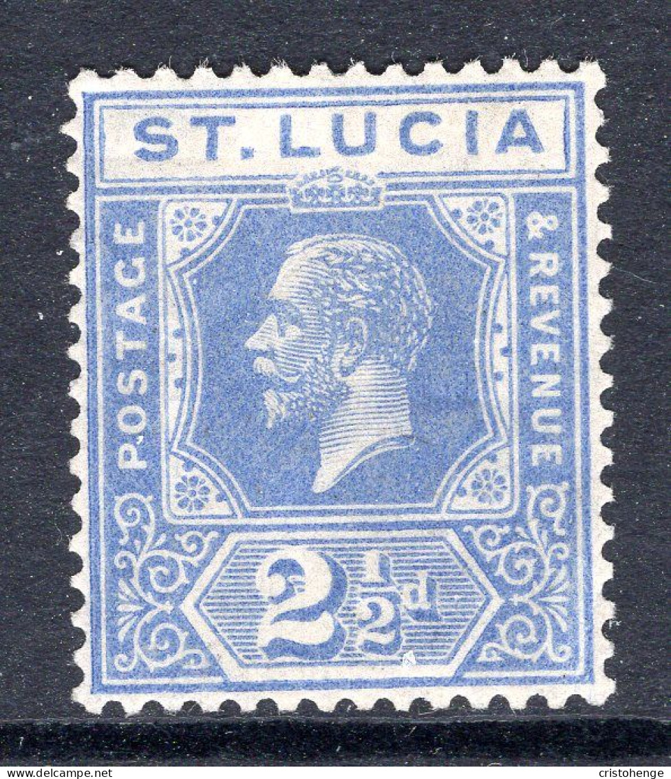 St Lucia 1921-30 KGV - Wmk. Script CA - 2½d Bright Blue HM (SG 96) - Ste Lucie (...-1978)