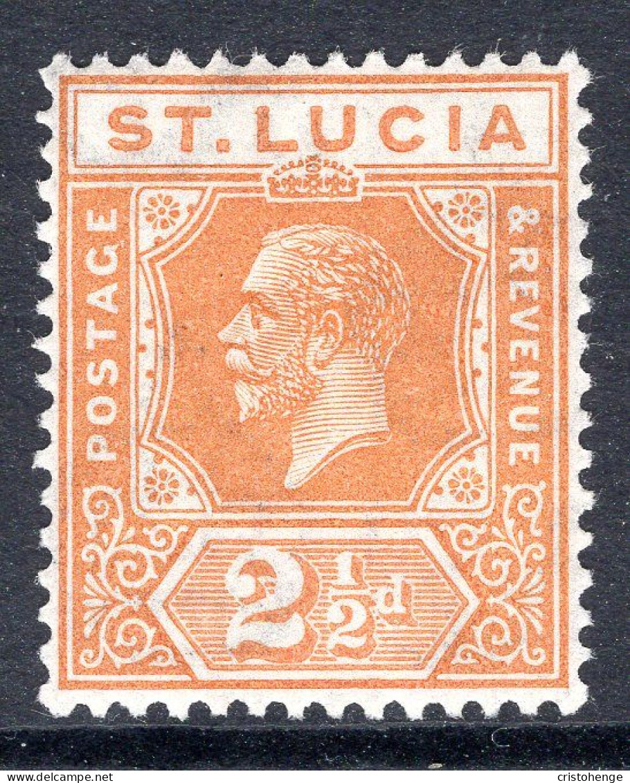 St Lucia 1921-30 KGV - Wmk. Script CA - 2½d Orange HM (SG 97) - St.Lucia (...-1978)