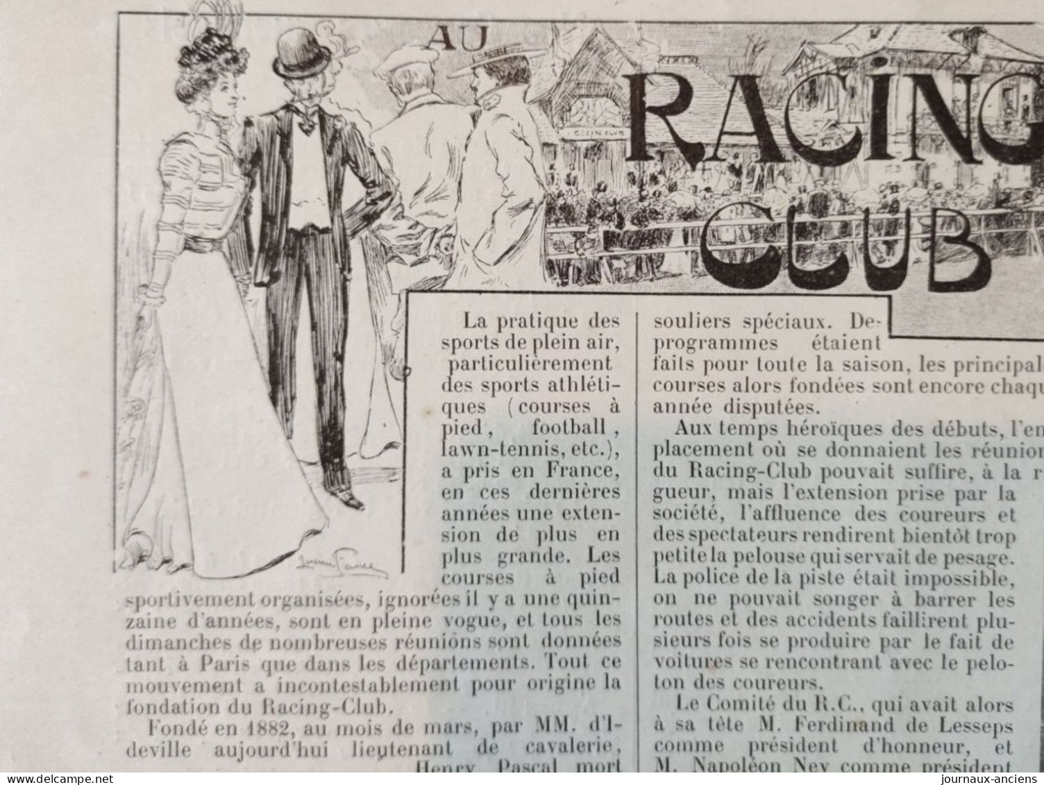 1898 LE RACING CLUB DE FRANCE - FONDÉE EN MARS 1882 PAR M. D'IDEVILLE - LE CHALET DU RACING CLUB - LA VIE AU GRAND AIR - Riviste - Ante 1900