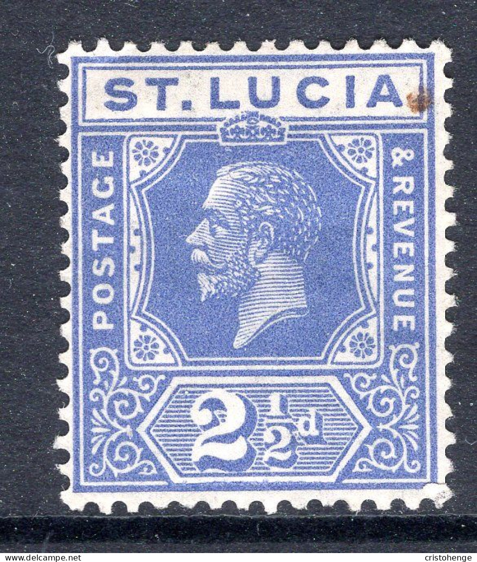 St Lucia 1921-30 KGV - Wmk. Script CA - 2½d Dull Blue HM (SG 98) - Ste Lucie (...-1978)