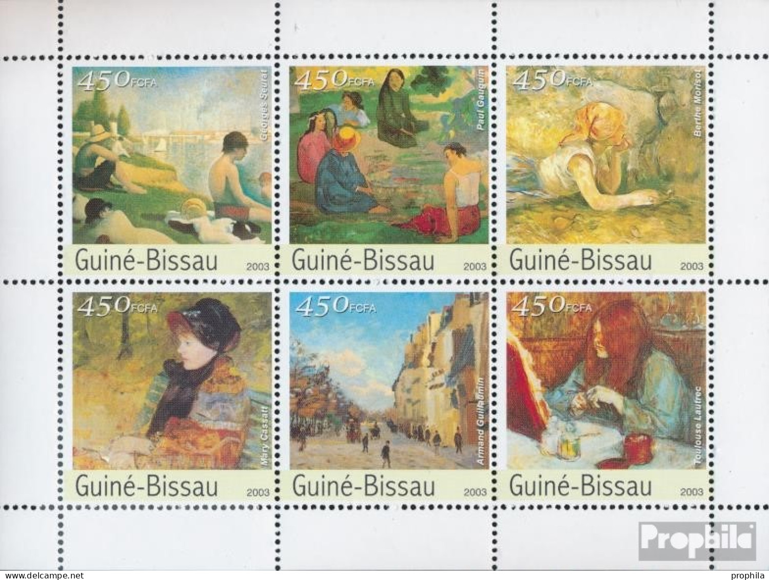 Guinea-Bissau 2261-2266 Kleinbogen (kompl. Ausgabe) Postfrisch 2003 Kunstmuseen - Guinée-Bissau