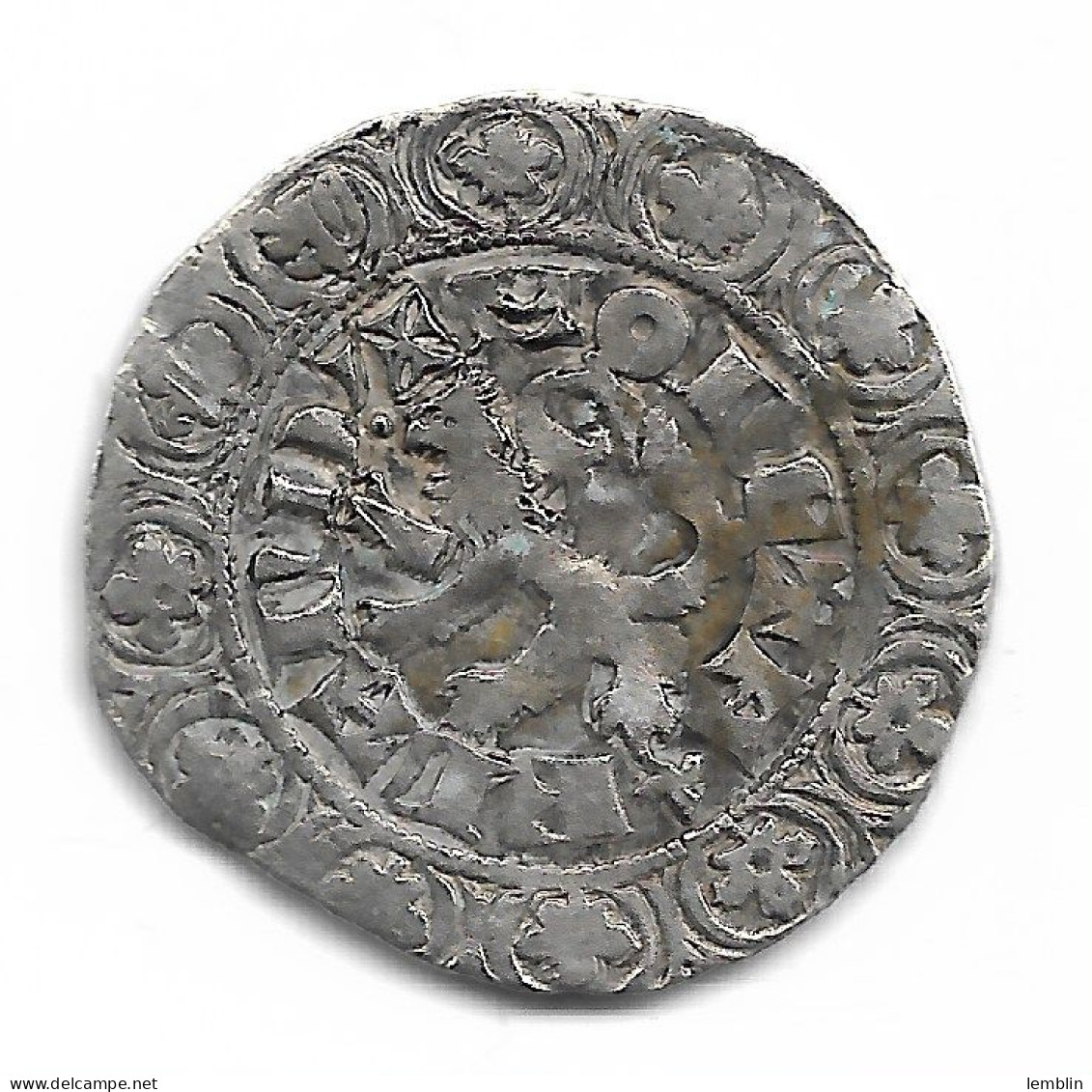 COMTE DE FLANDRE - GROS D'ARGENT COMPAGNON AU LION LOUIS DE MALE (366-1384) - BRUGES - Flandre