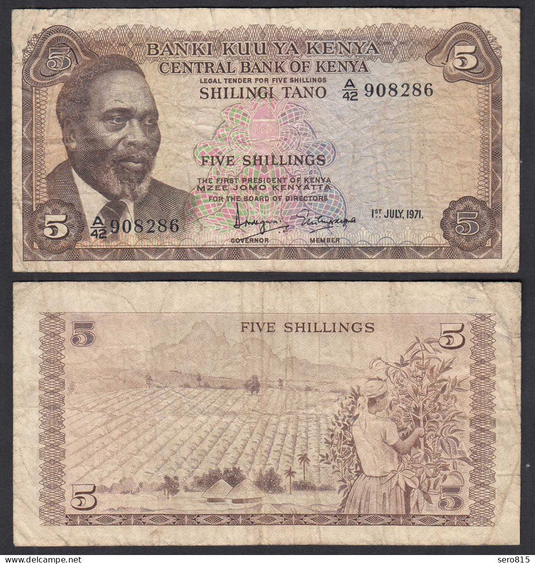 KENIA - KENYA 5 Shillings Banknote 1971 Pick 6b VG (5)    (32044 - Sonstige – Afrika