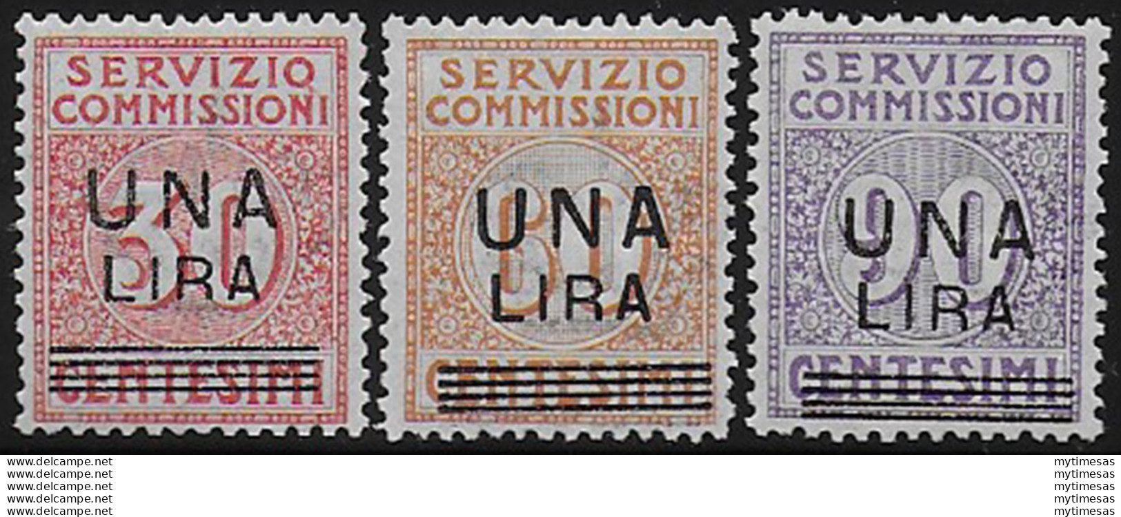 1925 Italia Servizio Commissioni 3v. Bc MNH Sassone N. 4/6 - Sonstige & Ohne Zuordnung