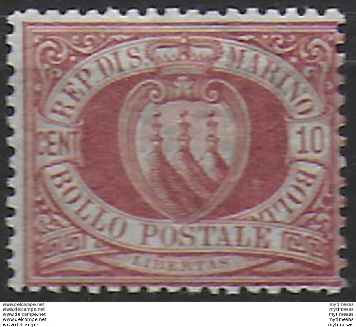 1899 San Marino 10c. Rosso Bruno MNH Sassone N. 28 - Autres & Non Classés