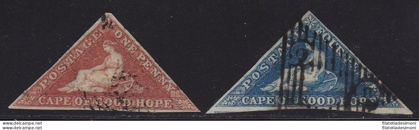 1853 CAPE OF GOOD HOPE, Stanley Gibbons N.  3/4 Paper Slightly Blued -USED - Autres & Non Classés