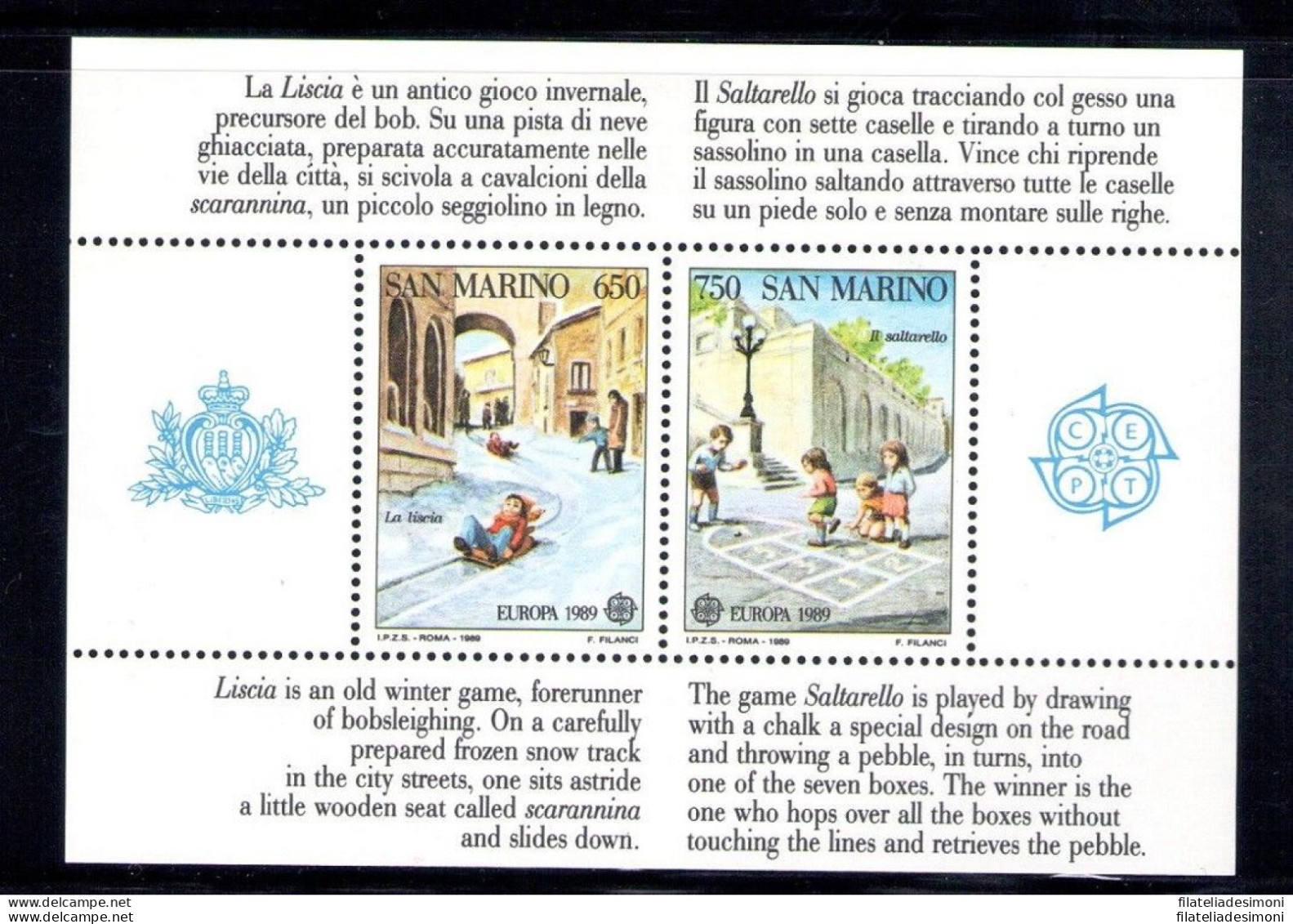 1989 San Marino, Annata Completa , Francobolli Nuovi 23 Valori + 1 Foglietto - - Annate Complete