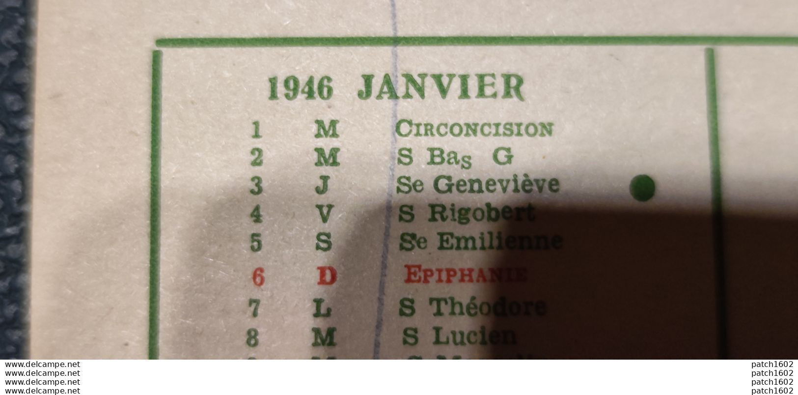 1946. La Louvière CALENDRIER Maison Léon Minot JAMBON/BOYAUX/SALAISONS/EPICES 20 BOULEVARD MAIRAUX - Reclame