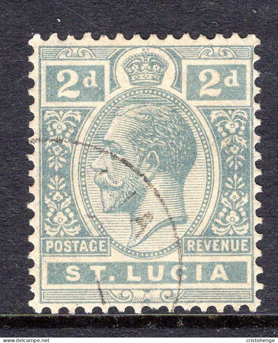 St Lucia 1921-30 KGV - Wmk. Script CA - 2d Slate-grey Used (SG 95) - St.Lucia (...-1978)