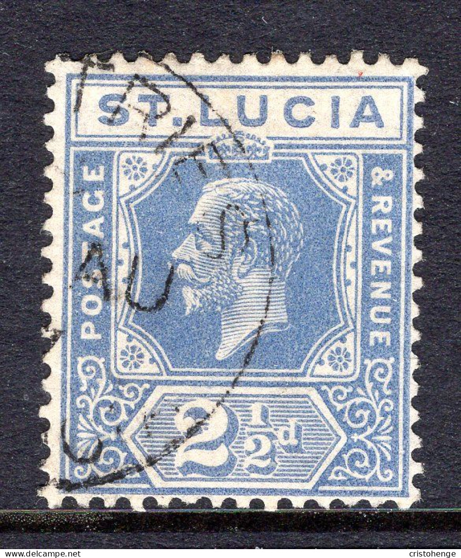 St Lucia 1921-30 KGV - Wmk. Script CA - 2½d Dull Blue Used (SG 98) - Ste Lucie (...-1978)