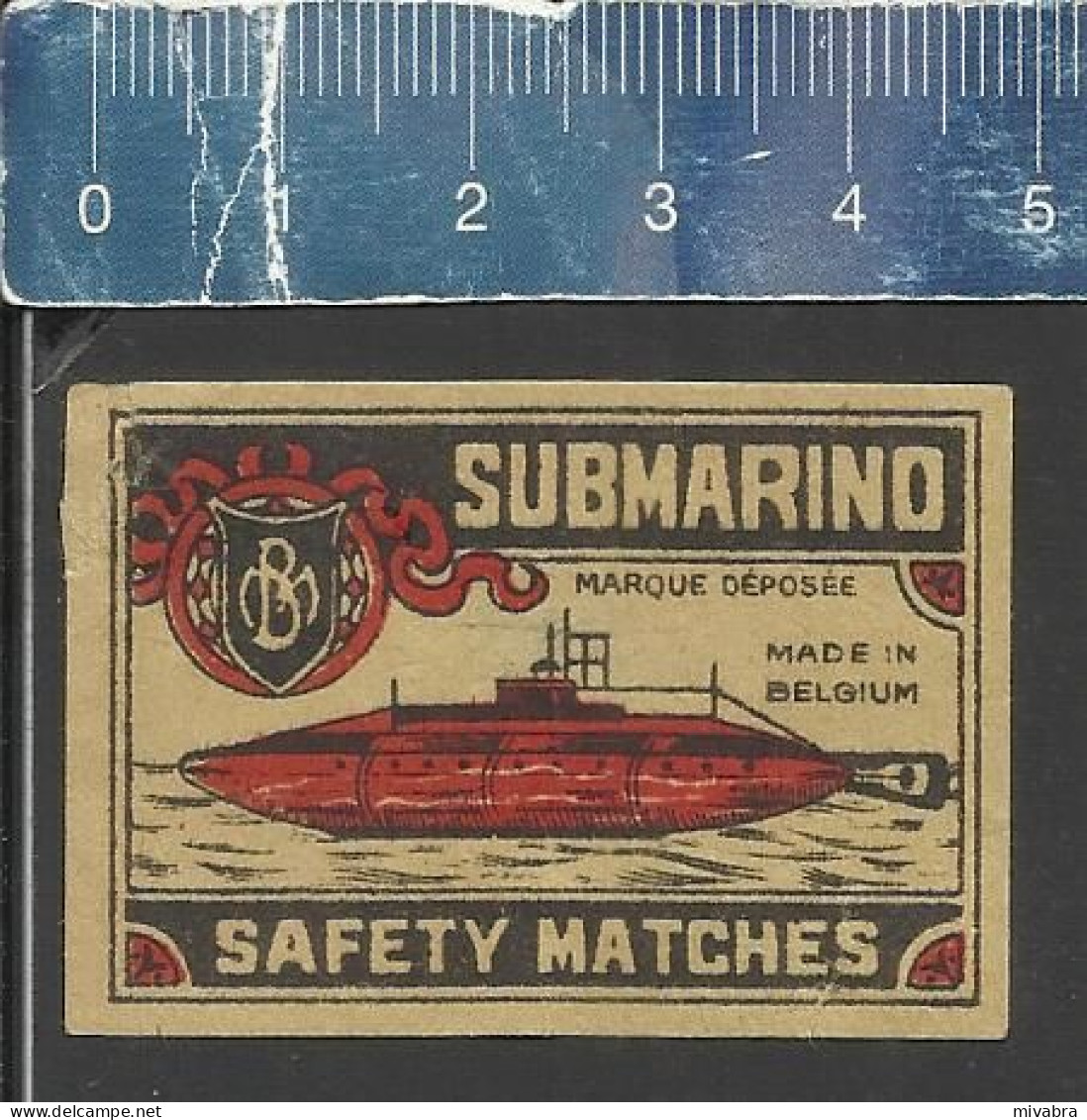 SUBMARINO ( SUBMARINE SOUS-MARIN ONDERZEEËR - U-BOOT) - OLD MATCHBOX LABEL BELGIUM - Boites D'allumettes - Etiquettes