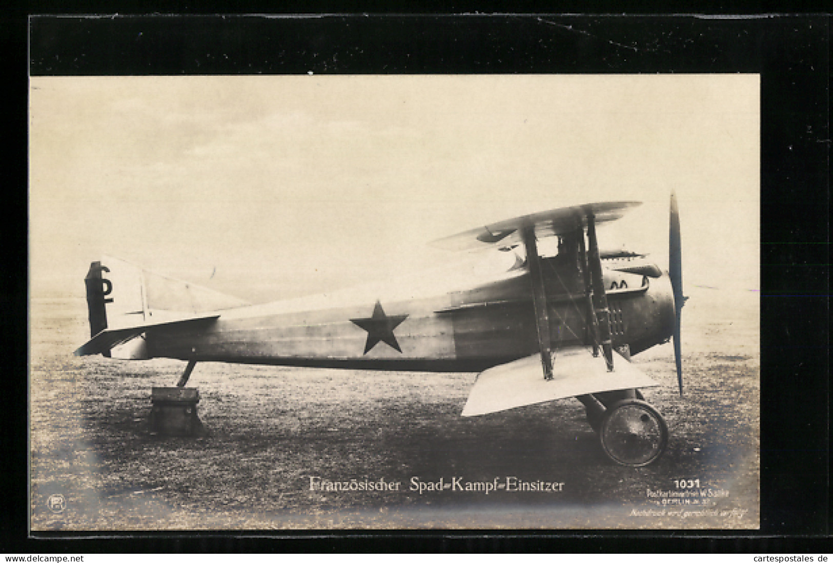 Foto-AK Sanke Nr. 1031: Flugzeug Französischer Spad-Kampf-Einsitzer  - 1914-1918: 1a Guerra