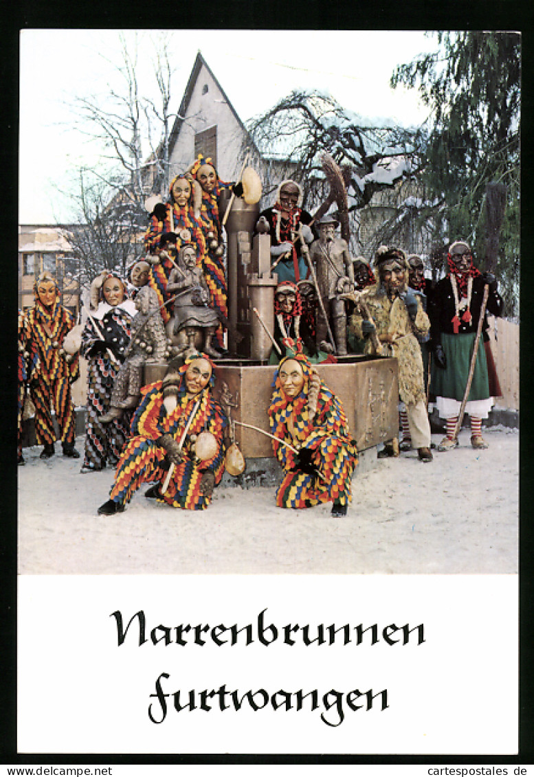 AK Furtwangen, Narrenbrunnen, Einweihung 1984 Mit Fasnetfiguren Spättle, Hexe Und Bodenwälder  - Carnaval