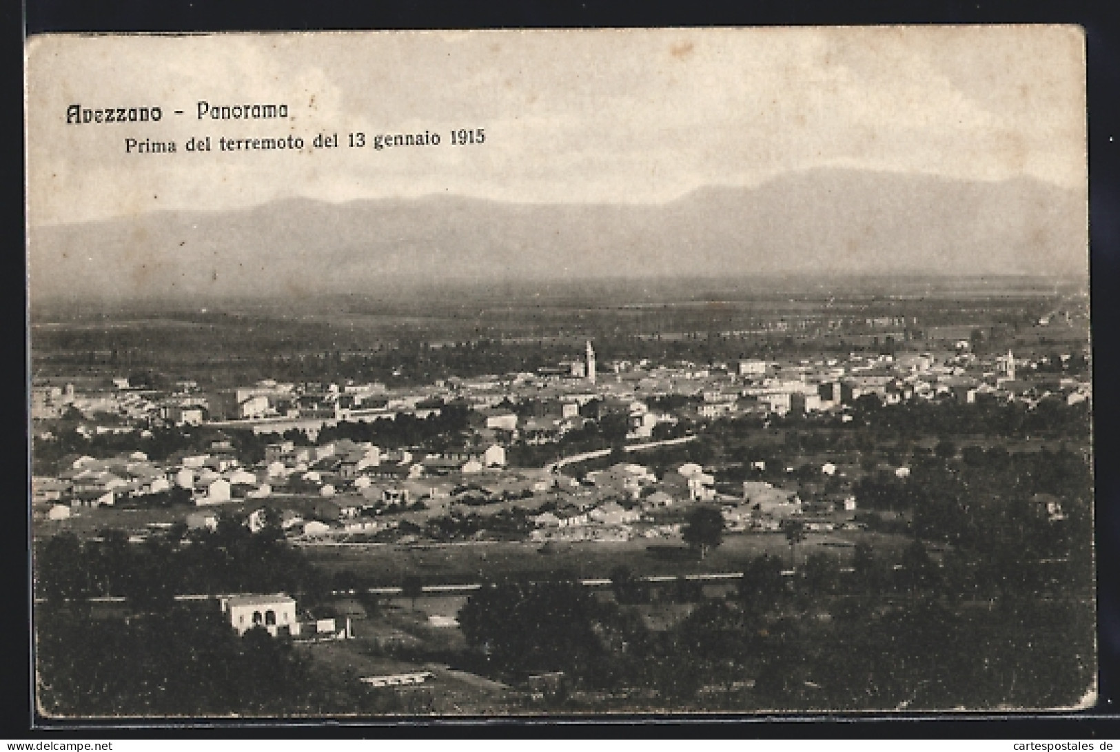 Cartolina Avezzano, Panorama Aus Der Vogelschau  - Otros & Sin Clasificación