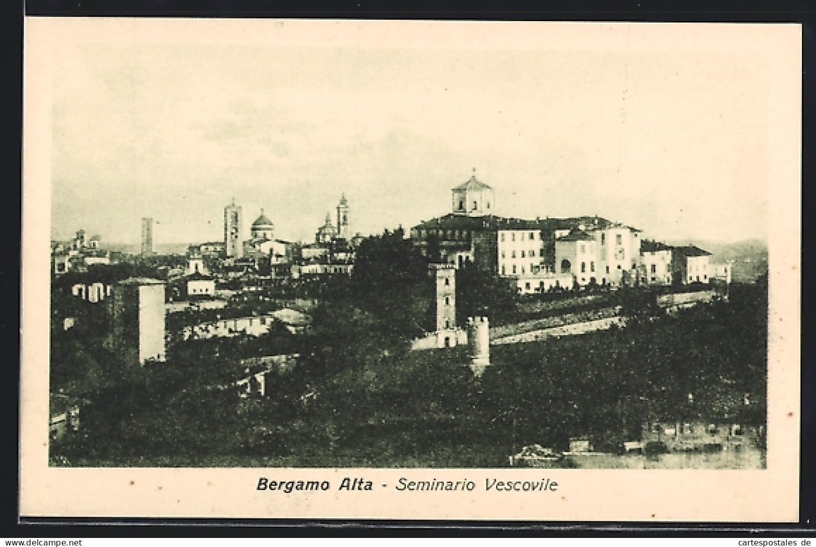Cartolina Bergamo Alta, Seminario Vescovile  - Bergamo