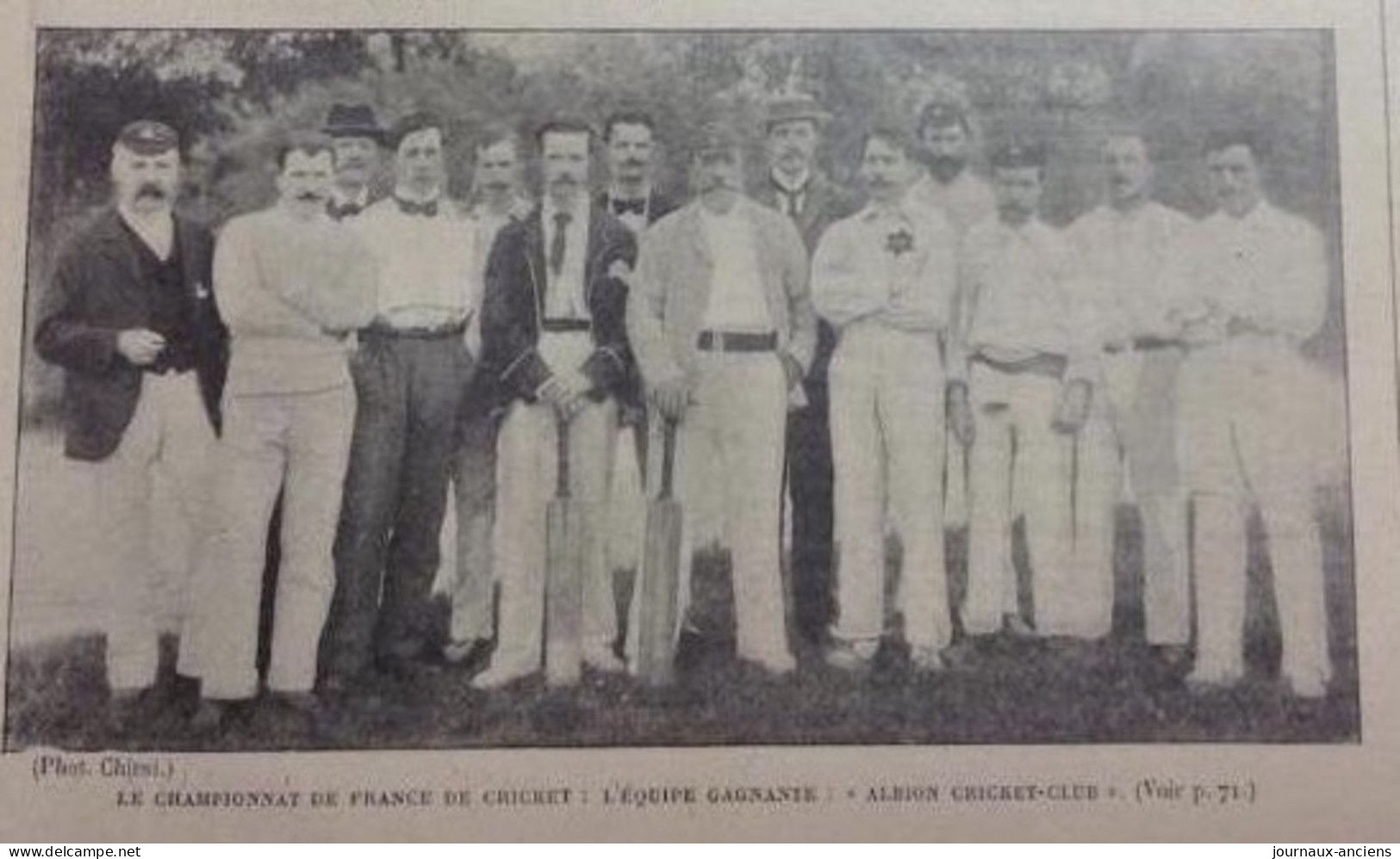 1898 LE CRICKET - LE CHAMPION DE FRANCE " ALBION CRIKCET CLUB " - VIE AU GRAND AIR - Riviste - Ante 1900