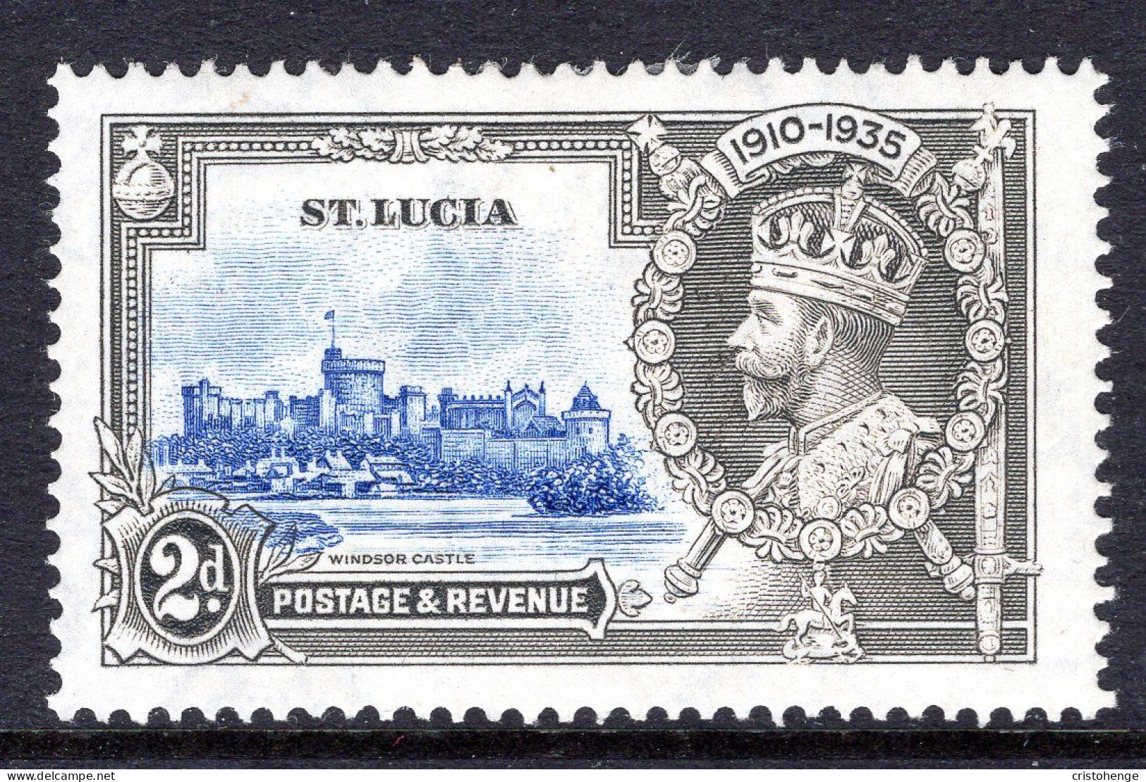 St Lucia 1935 KGV Silver Jubilee - 2d Value HM (SG 110) - St.Lucia (...-1978)