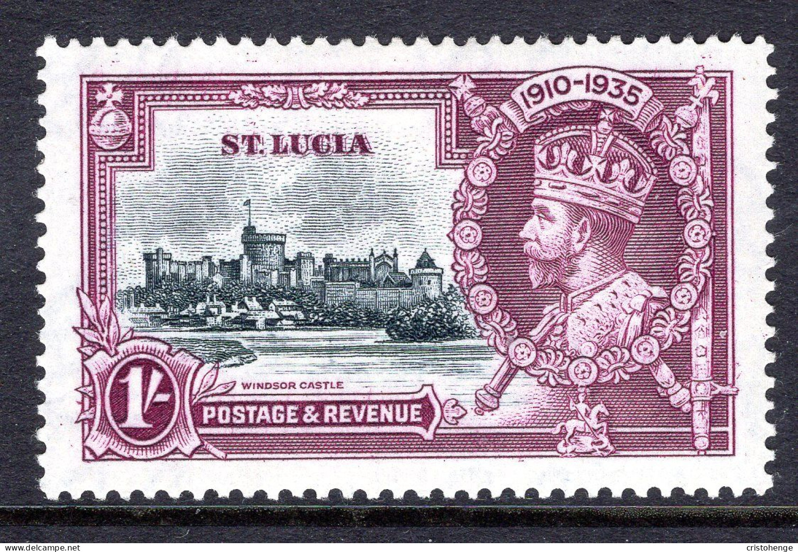 St Lucia 1935 KGV Silver Jubilee - 1/- Value HM (SG 112) - St.Lucia (...-1978)