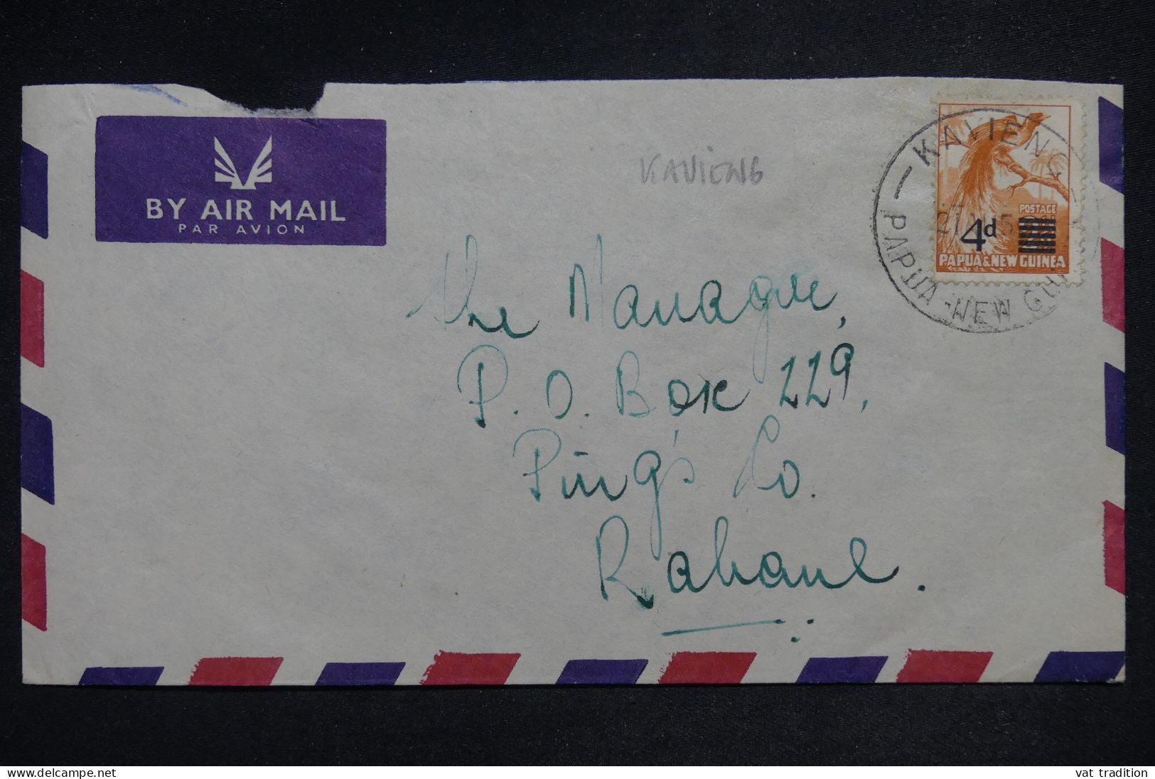 PAPOUASIE - Lettre Intérieure Par Avion - Années 50 - A 2866 - Papúa Nueva Guinea
