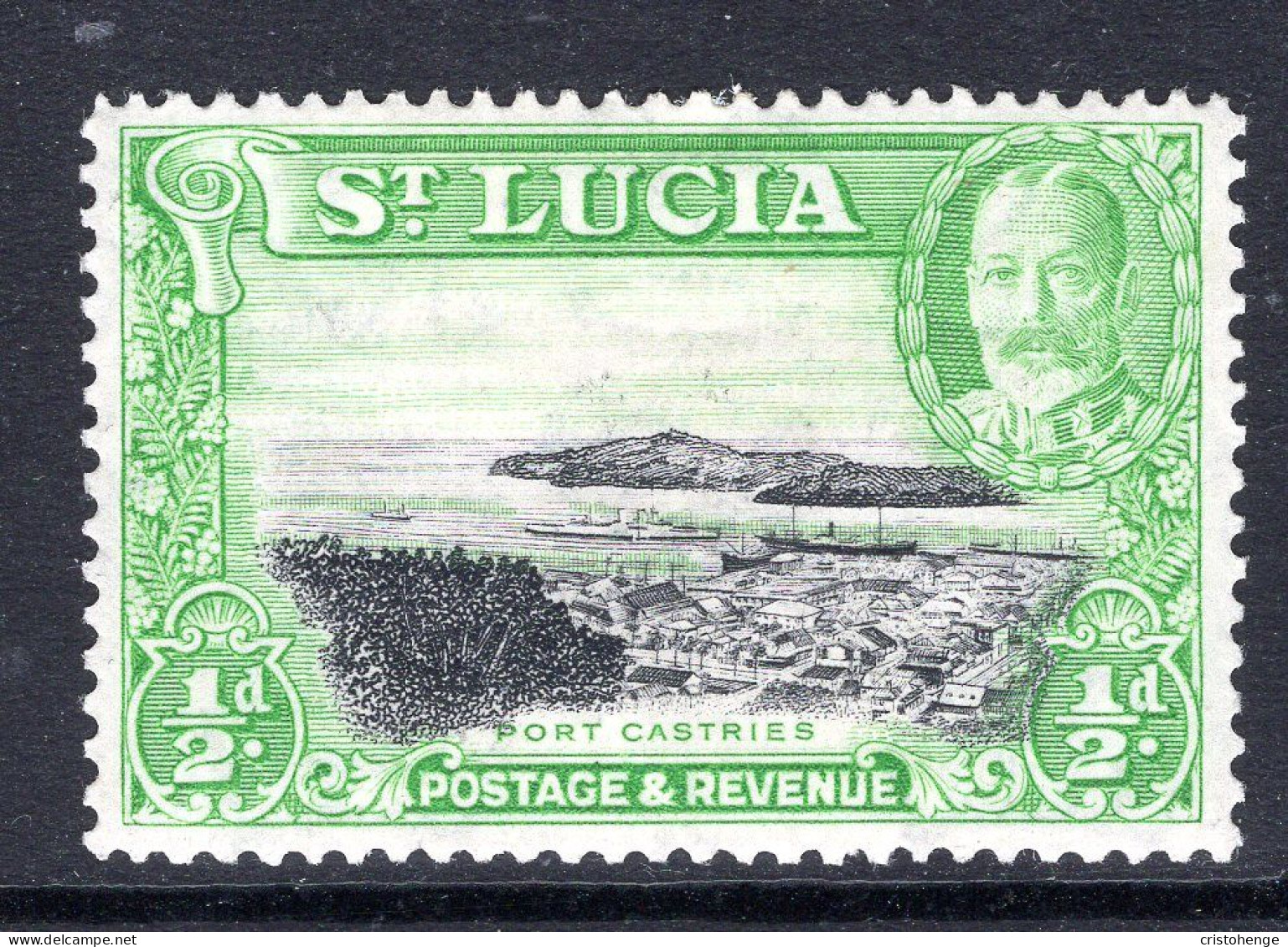 St Lucia 1936 KGV Pictorials - P.14 - ½d Port Castries HM (SG 113) - St.Lucia (...-1978)