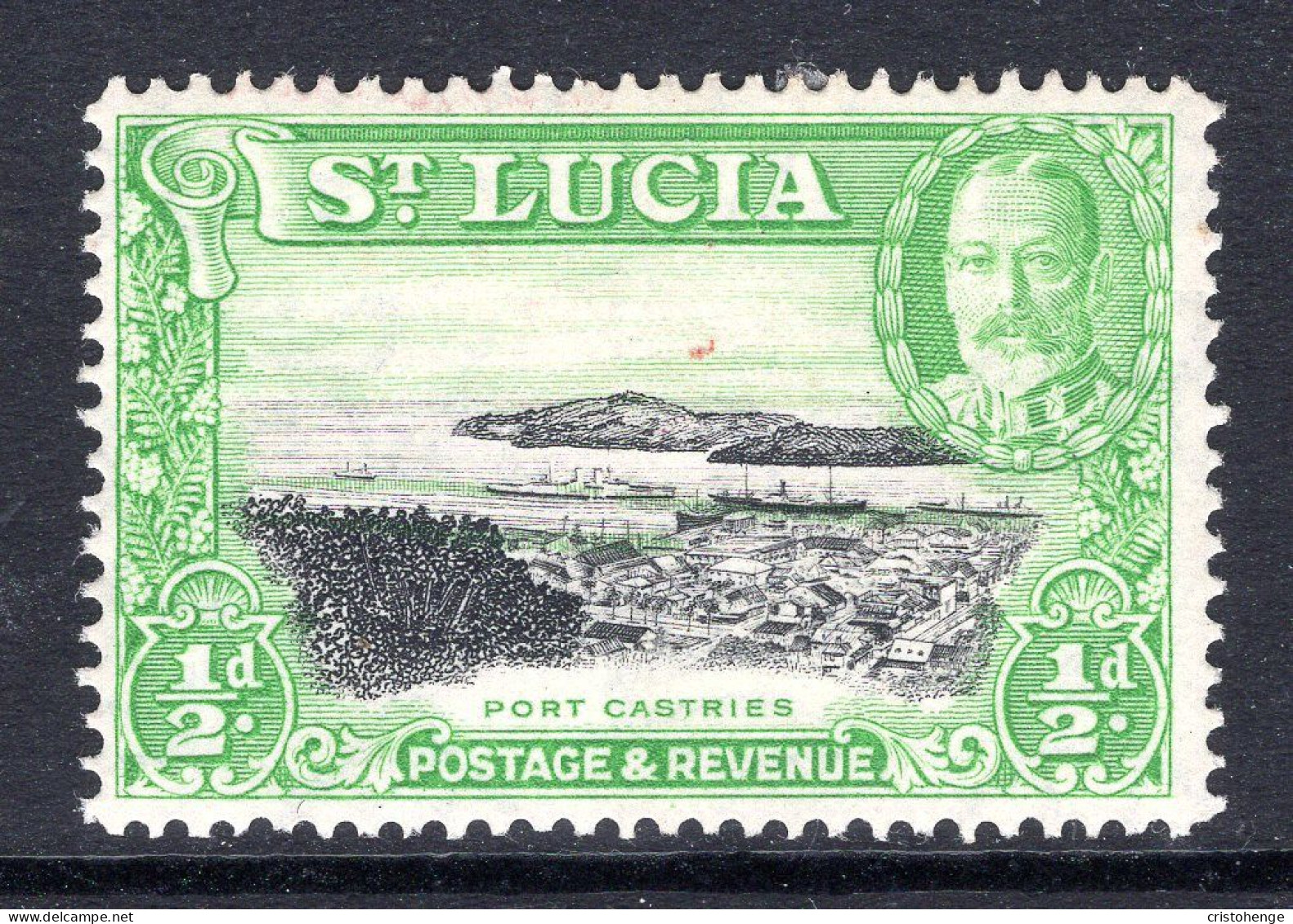 St Lucia 1936 KGV Pictorials - P.14 - ½d Port Castries HM (SG 113) - Ste Lucie (...-1978)