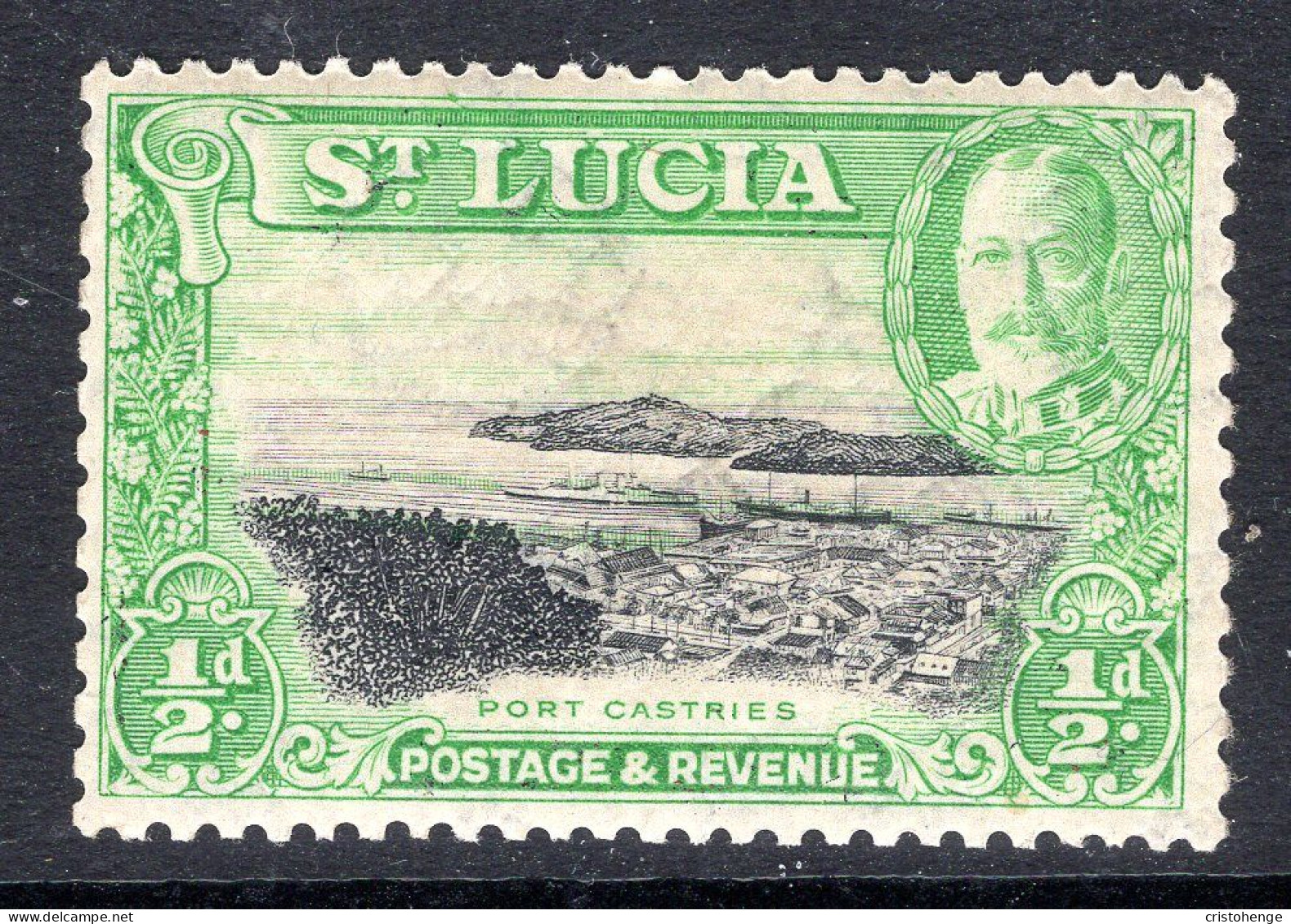 St Lucia 1936 KGV Pictorials - P.13 X 12 - ½d Port Castries HM (SG 113a) - Ste Lucie (...-1978)