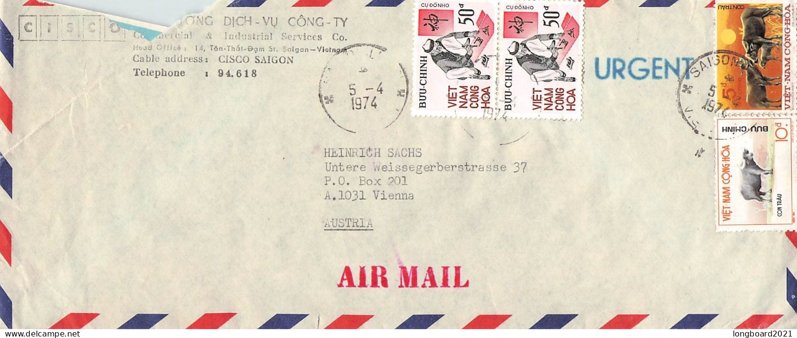 VIETNAM - AIRMAIL 1974 SAIGON - WIEN/AT / 6215 - Vietnam