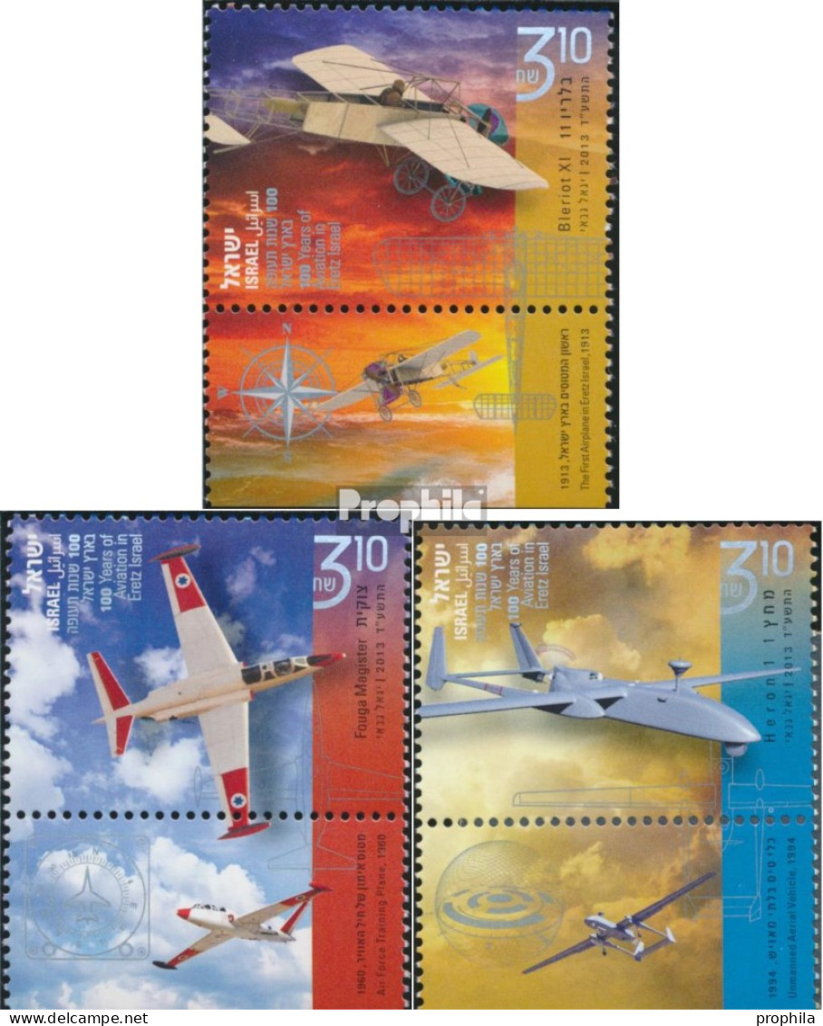 Israel 2384-2386 Mit Tab (kompl.Ausg.) Postfrisch 2013 Luftfahrt Auf Dem Gebiet Israels - Unused Stamps (with Tabs)