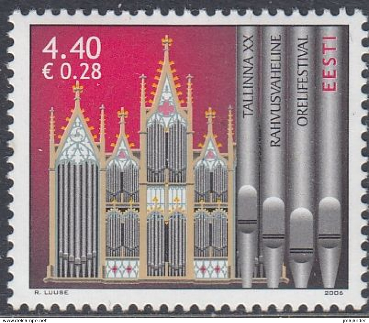 Estonia 2006 - 20th International Organ Music Festival, Tallinn - Mi 563 ** MNH [1829] - Estonie