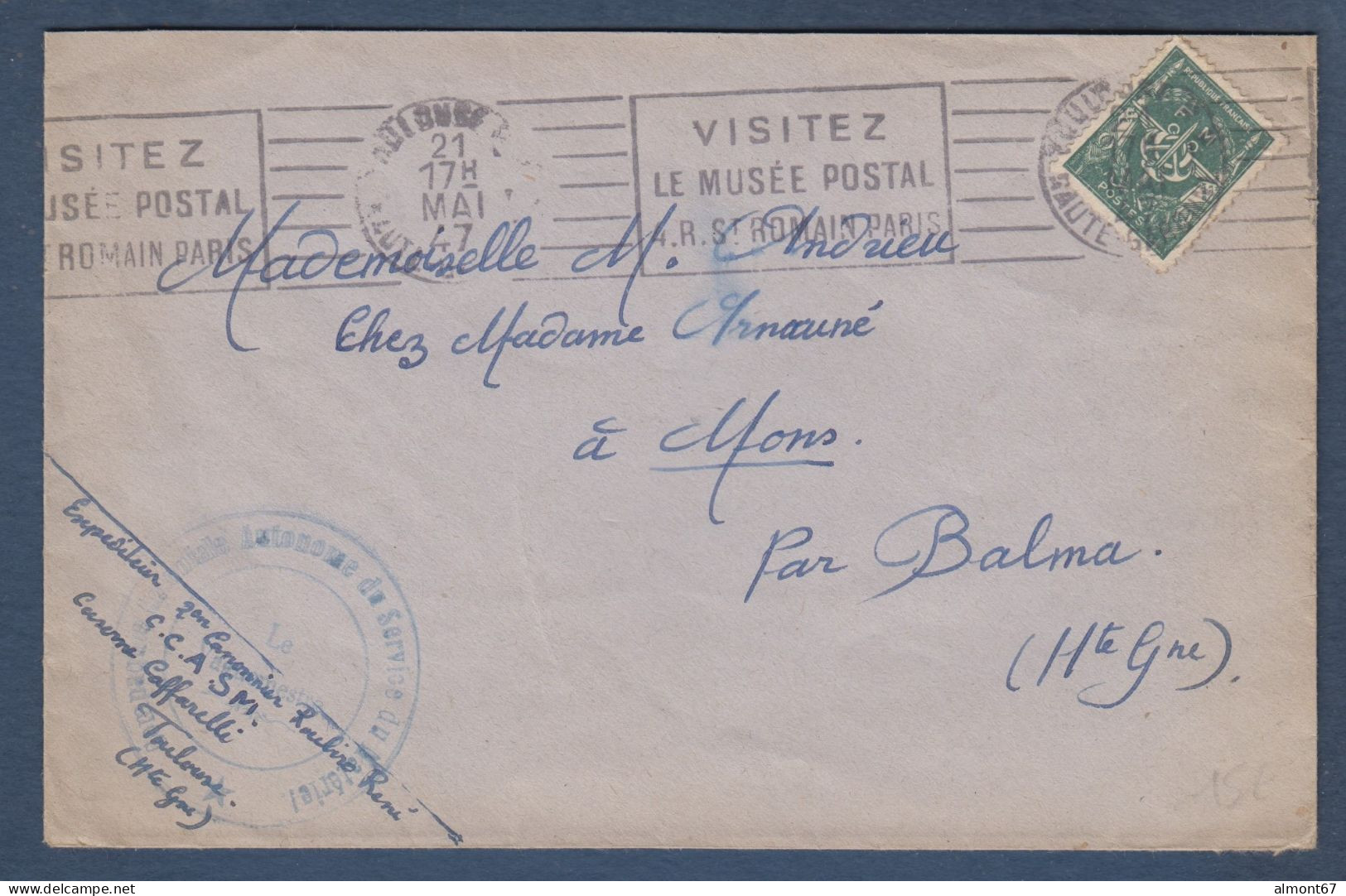 F.M. N°11 Sur Lettre De Toulouse - Timbres De Franchise Militaire