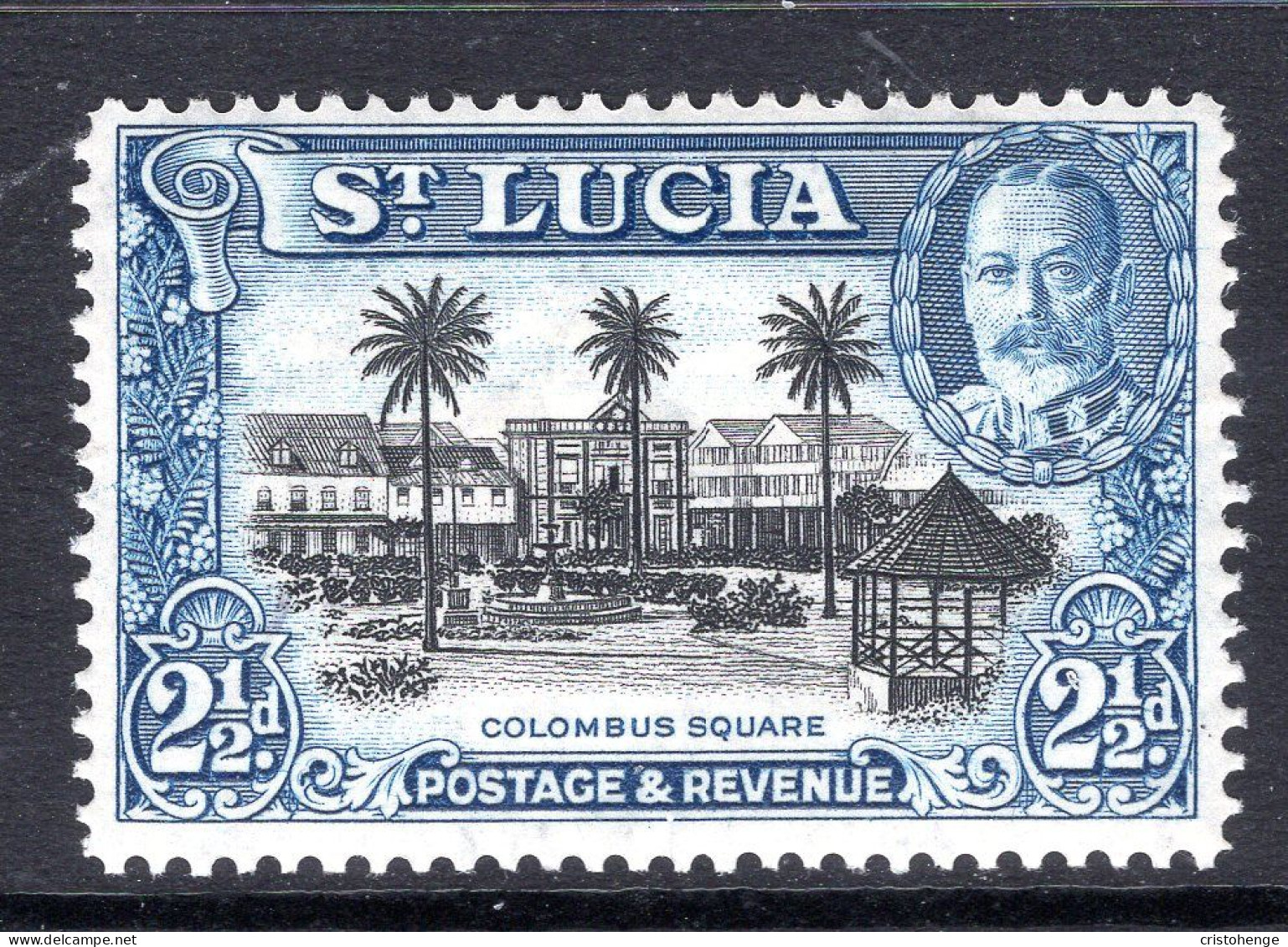 St Lucia 1936 KGV Pictorials - P.14 - 2½d Columbus Square HM (SG 117) - Ste Lucie (...-1978)